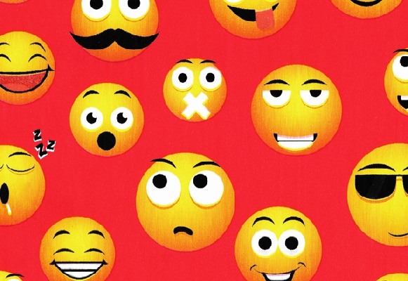 PAPEL DE REGALO PREMIUM EMOTICON ROJO