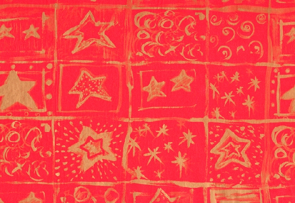 PAPEL DE REGALO PREMIUM ESTRELLA FONDO ROJO