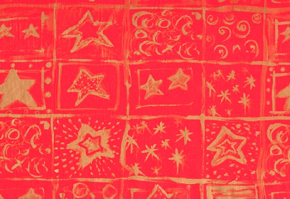 PAPEL DE REGALO PREMIUM ESTRELLA FONDO ROJO